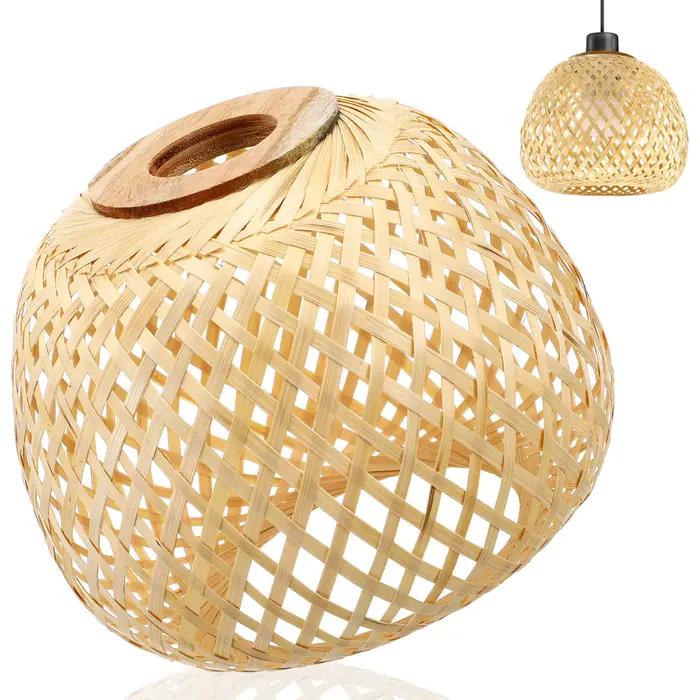 Abat-jour en bambou pour lampe suspendue, abat-jour tissé, décoration d'intérieur