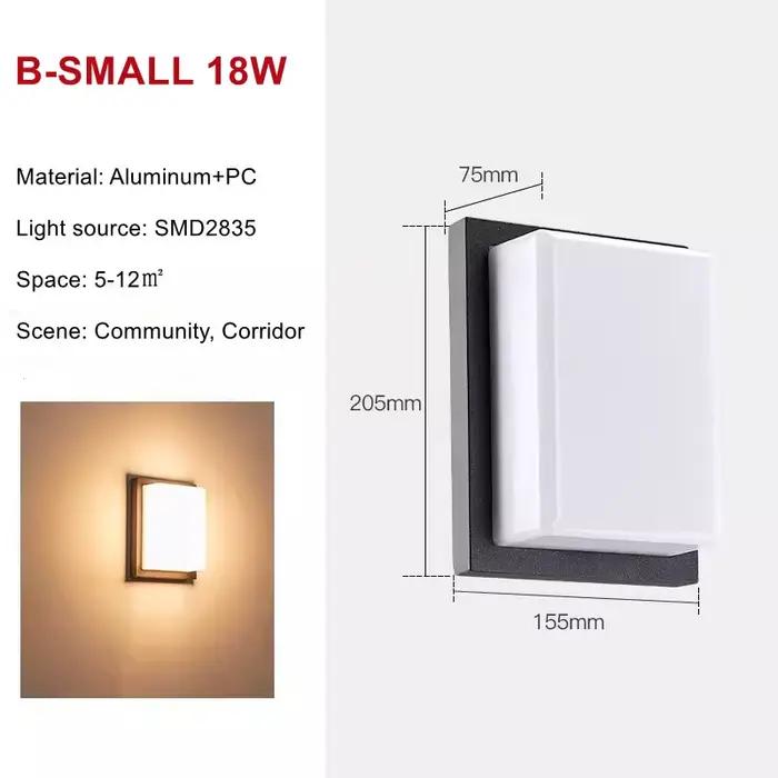 Applique Murale LED en Aluminium, Imperméable, Éclairage d'Extérieur, Idéal pour un Jardin, un Coulo