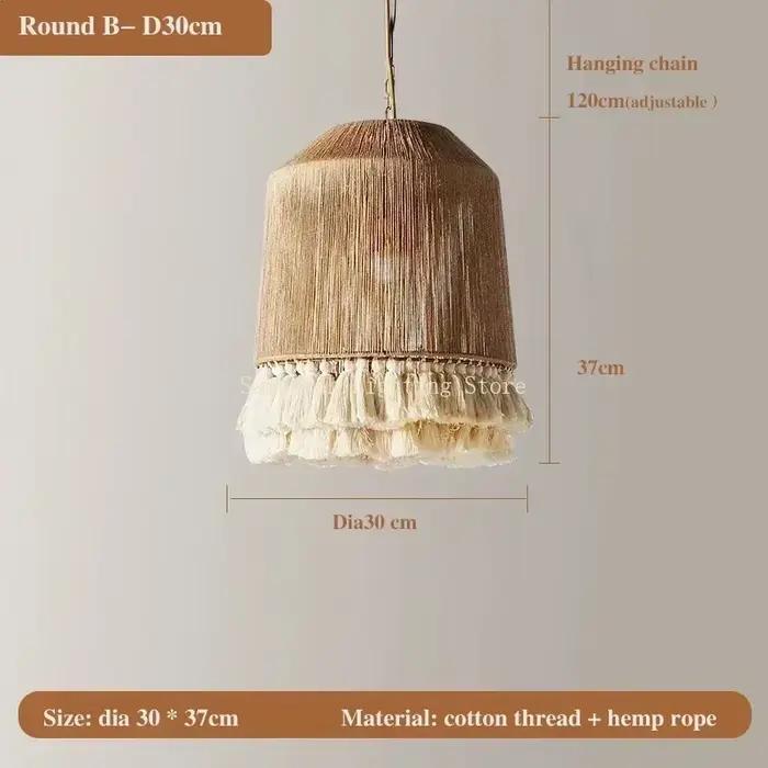 Lampes à pampilles bohème Vintage corde de chanvre suspension pour chambre Restaurant hôtel chez l'h