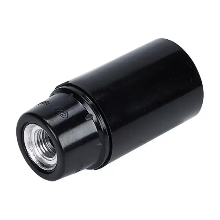 Support de lampe en bakélite autobloquant noir E27, vis à capuchon en aluminium E14, douille de tête