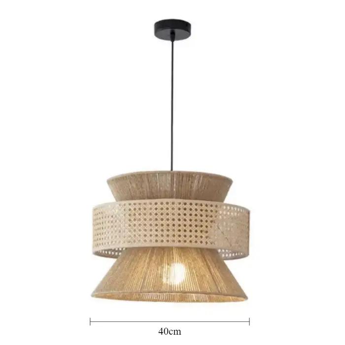Lampe à suspension blanche naturelle faite à la main, abat-jour en rotin, cadres, vente en gros, lam