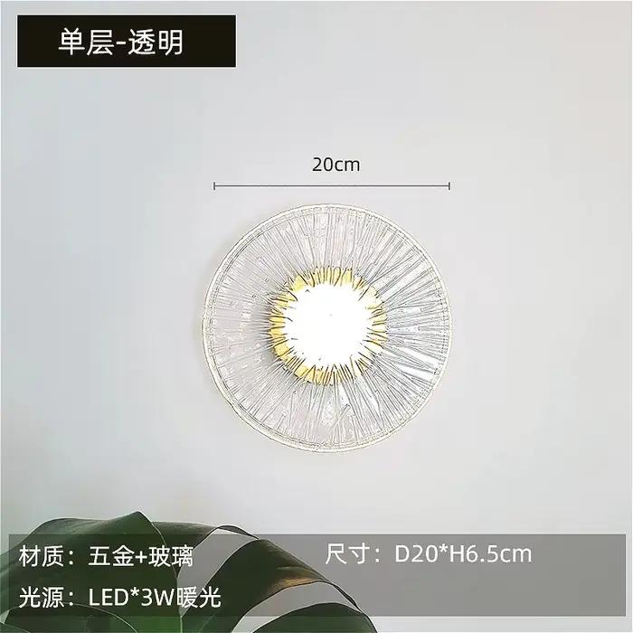 Applique murale moderne en verre de tournesol, applique LED de luxe pour arrière-plan de salon, déco