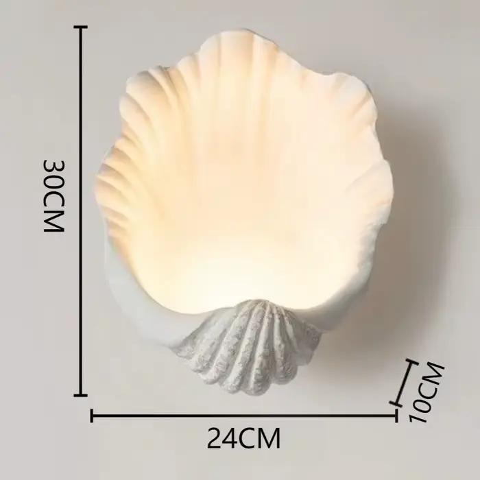 Lampe murale rétro en forme de coquille, LED, design artistique, lampe de chevet élégante, éclairage