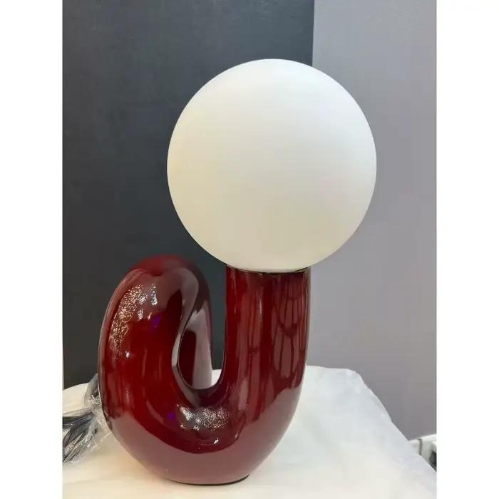 Lampe de table sphérique en verre moderne, idéale pour hôtel, chambre d'enfant, chambre à coucher, s