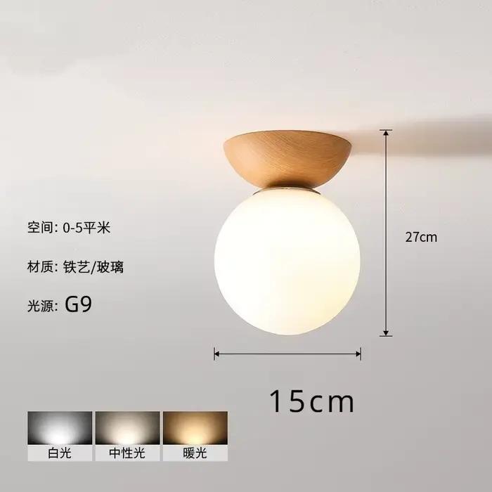 Plafonnier LED Boule Ronde Japonaise, Lampes pour Salon, Porte d'Entrée, Journal d'Air, Couloir, dél