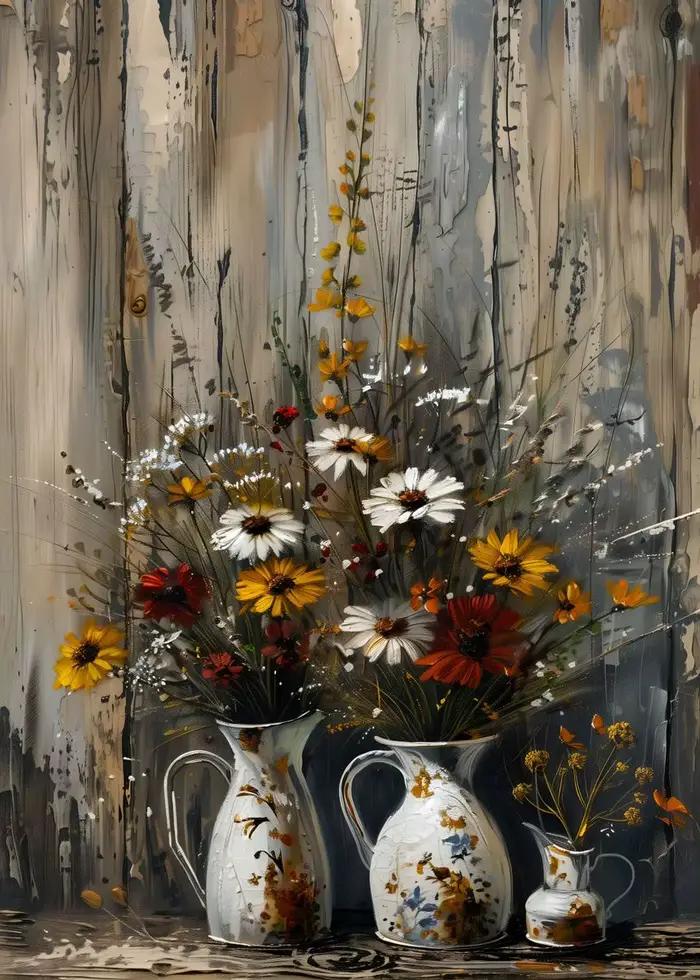 Affiche Vintage de nature morte, imprimés de plantes d'olivier et de citron dans un Vase, peinture s