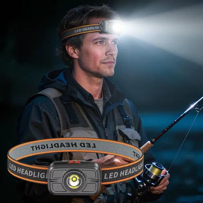 400mAh randonnée Camping phare USB C Rechargeable phare LED capteur phare avant lampe frontale pour 