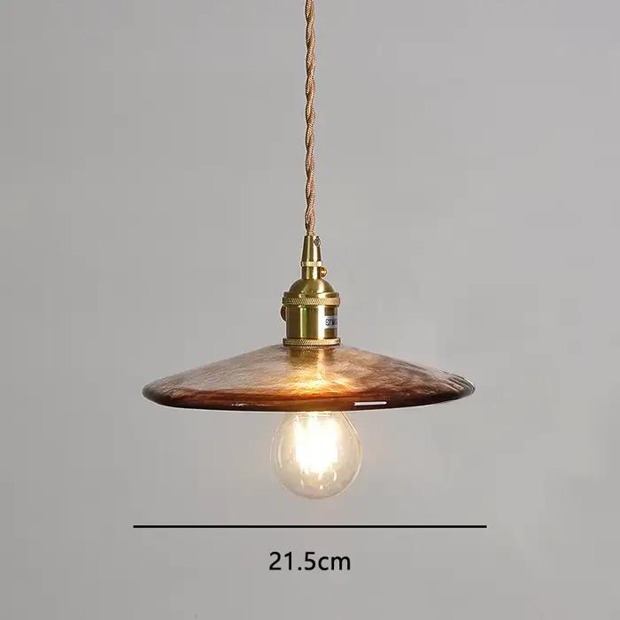 Noridc-Lampe Suspendue en Verre Ambré au Design Moderne, Luminaire Décoratif d'Nik, Idéal pour un Sa