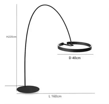 Anneau pêche lampadaire chambre décor doré Long pôle moderne Simple LED minimaliste lumière luxe con
