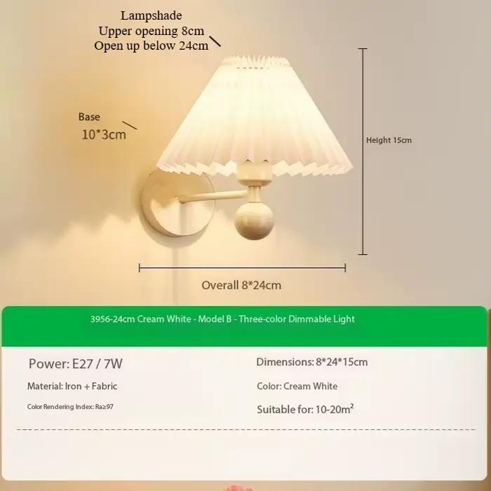 Lampe murale en tissu style crème français, luminaire moderne et simple pour chambre à coucher, salo