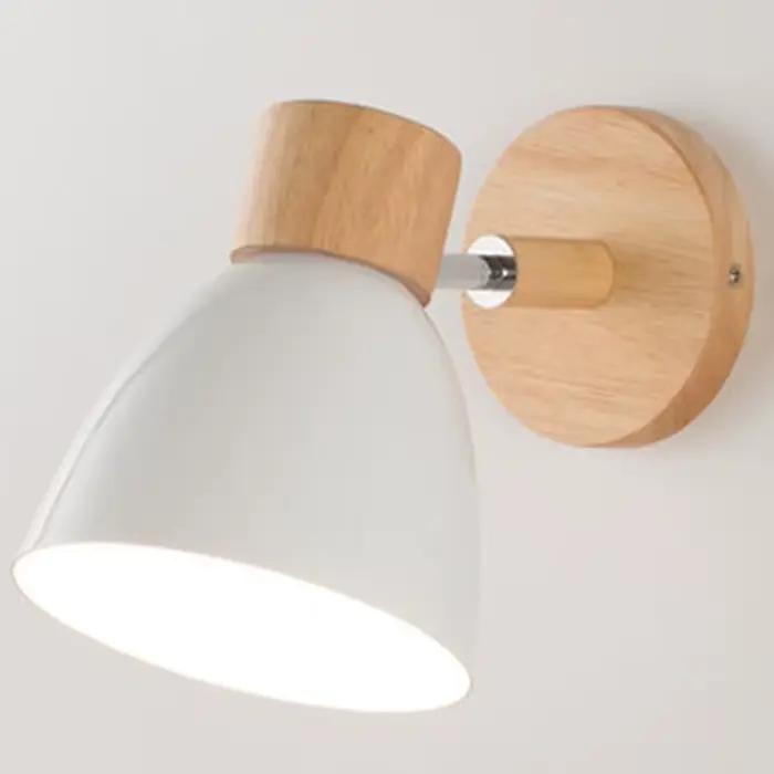 Applique murale nordique en bois avec interrupteur, applique murale moderne pour chambre à coucher, 