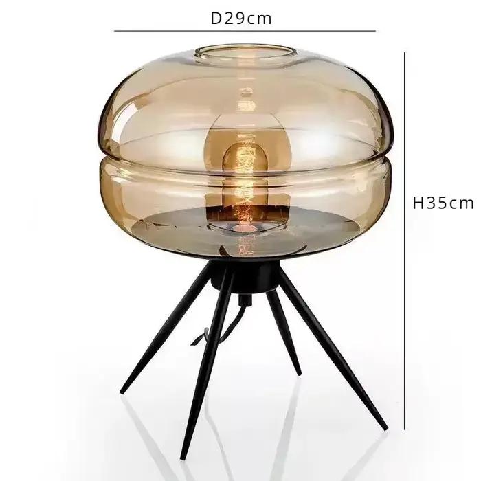 Lampadaire à quatre pieds en verre gris fumé, Style industriel post-moderne nordique, personnalité c
