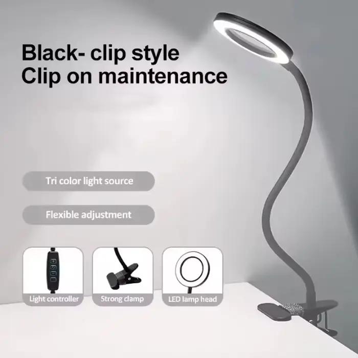 Lampe de bureau LED 3 couleurs, une lampe de bureau en verre flexible qui s'adapte, utilisée pour la