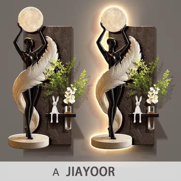 Lampe murale LED moderne en forme de figurines d'art pour couloir, salon, décoration intérieure, lus