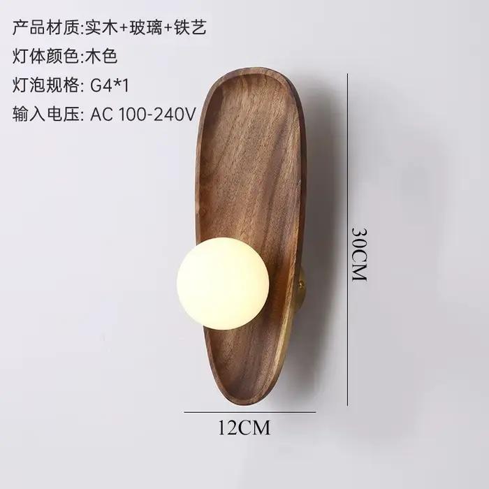 Lampes murales en bois naturel décorations pour la maison Art Vintage rétro luminaires G4 chambre sa