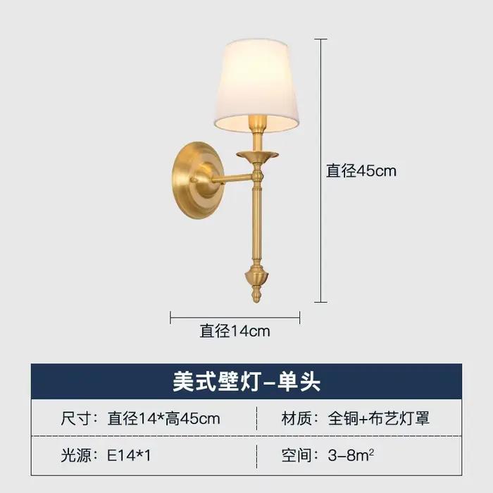 Europe Vintage tissu appliques pour chambre salon décoration fer mur LED lumières intérieur applique