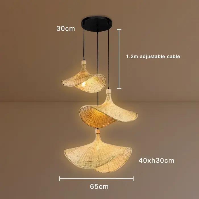 ‌ ‌ Lampe suspendue en soie bohème, plafonnier E27 fait à la main pour chambre à coucher, salon, sal