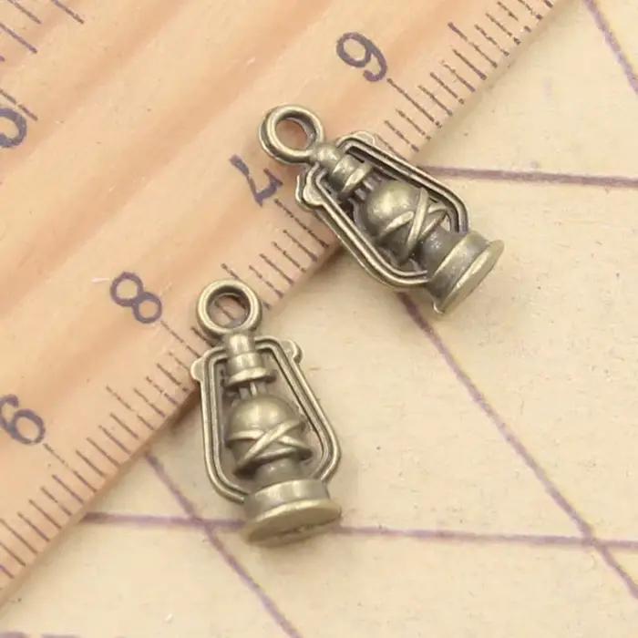 20 pièces breloques Antique lampe à huile 16x8x6mm tibétain argent couleur pendentifs Antique fabric