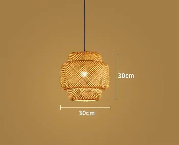 Lampe Suspendue en Bambou Style Chinois, 30cm, Luminaire Décoratif d'Nik, Idéal pour un Restaurant