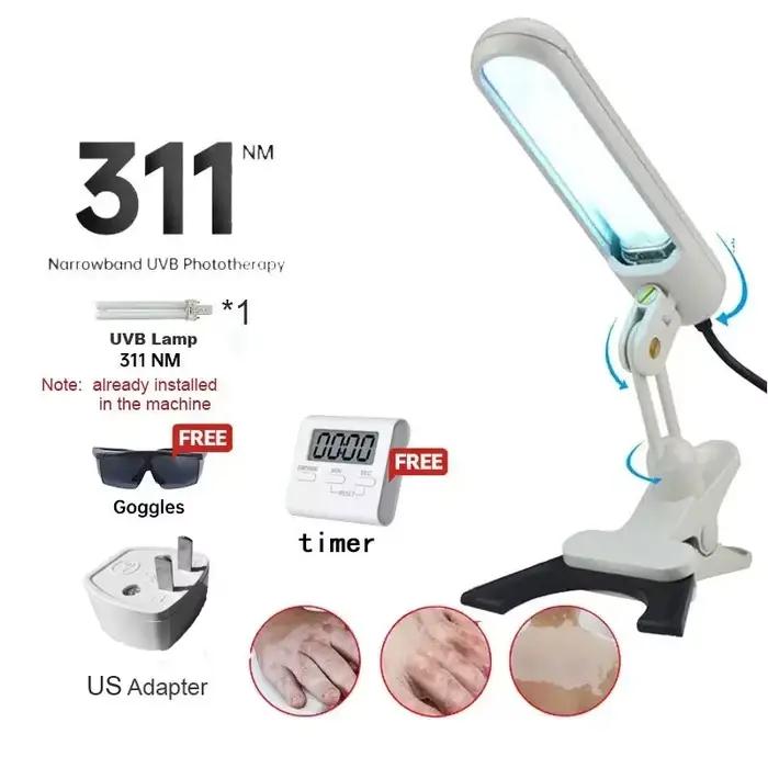 Lampe de thérapie UVB portative 311nm, efficace pour traiter le vitiligo, le psoriasis, l'eczéma, éq