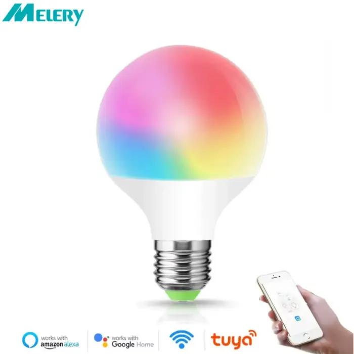 Ampoule LED intelligente Wifi Melery G95 E27 12W 1070lm équivalent blanc chaud blanc froid RGB chang