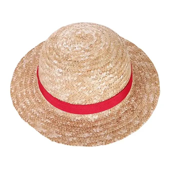 Chapeau de paille Luffy One Piece, accessoires de cosplay de dessin animé, chapeau pare-soleil paren