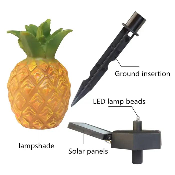 Lampe LED Solaire Imperméable en Forme d'Ananas, Luminaire Décoratif d'Extérieur, Idéal pour un Jard