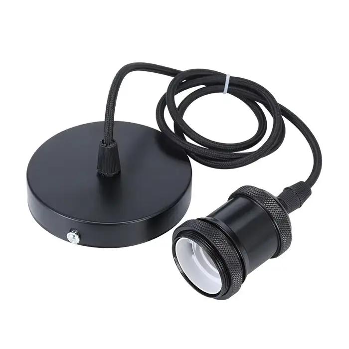 Support de lampe suspendu E27 en cuivre vintage avec coque en aluminium électroplaqué