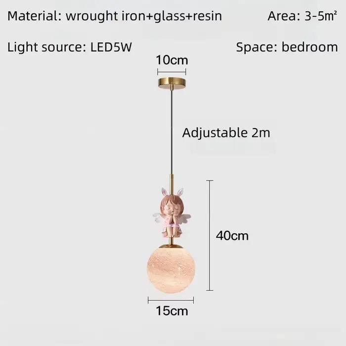 Chambre d'enfants moderne LED lustre lumières chambre d'enfant chevet dessin animé plafond suspensio