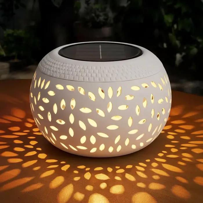 Lampes solaires de table en métal pour décoration extérieure, lanterne solaire de jardin étanche ave