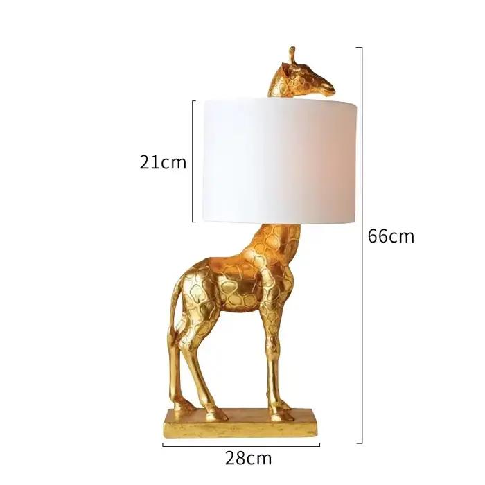 Lampadaire nordique créatif en tissu, lampe de Table en résine animale girafe, décoration de la mais