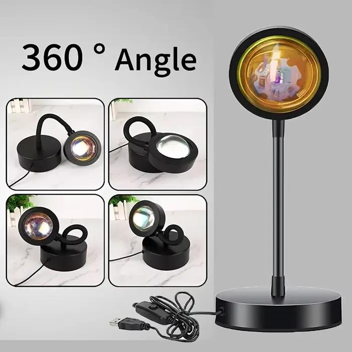 Lampe de coucher de soleil LED, veilleuse, projecteur de coucher de soleil, lumière décorative de ph