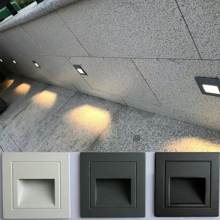 Applique murale LED encastrée pour escalier, éclairage intérieur/extérieur, lumière de marche, éclai