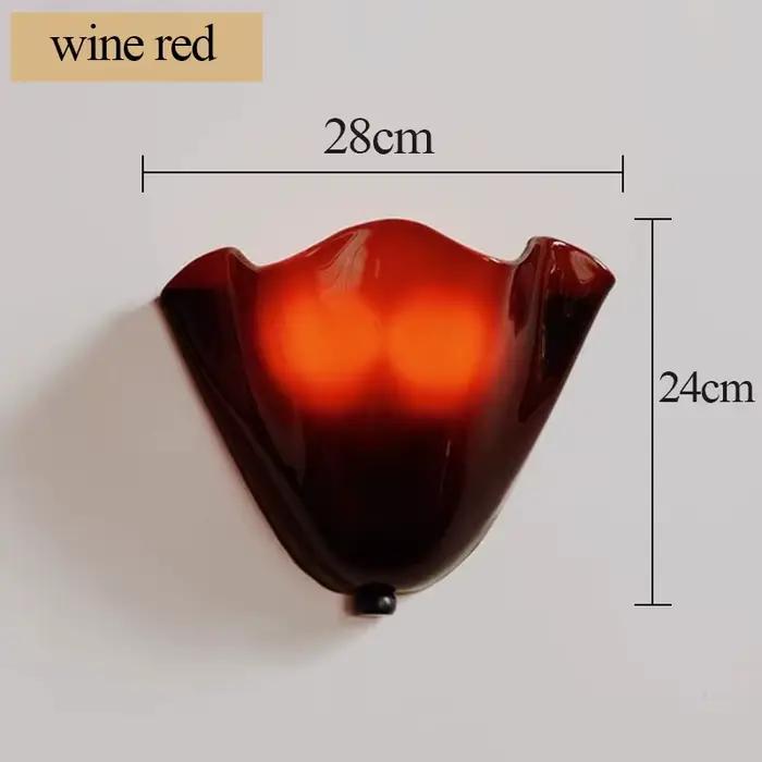 Applique Murale en Verre LED E14, Style Créatif Coquille Française, Verre Coloré Effet Baie, Décorat