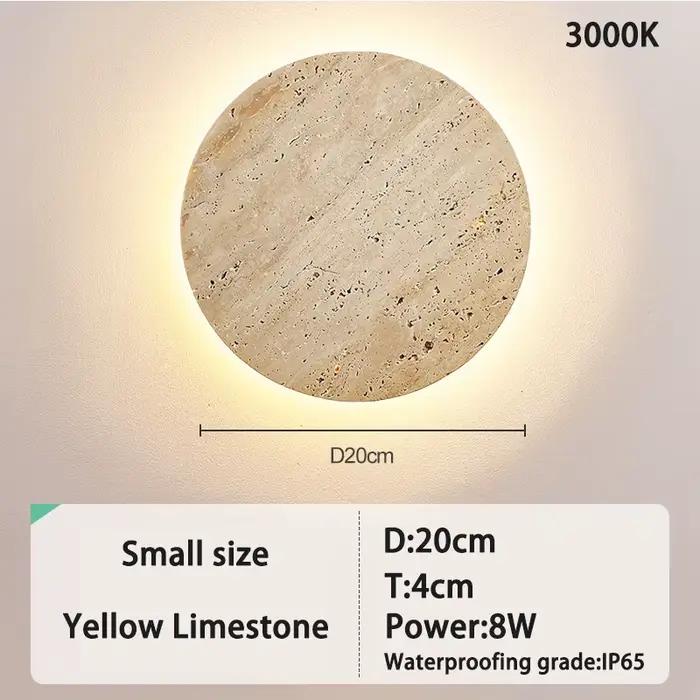 Applique murale d'extérieur étanche, lampe créative en pierre naturelle travertin jaune, antirouille