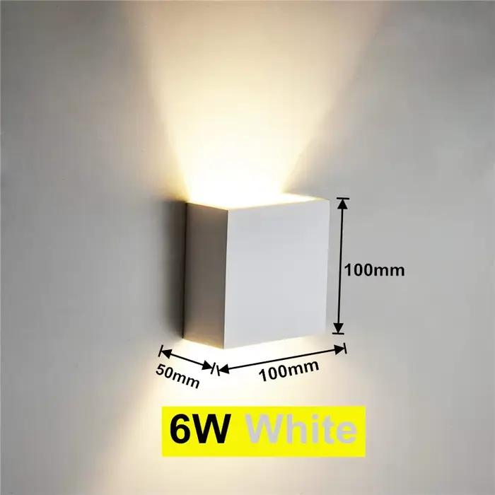 Applique murale LED d'intérieur en aluminium, Style Cube, pour chambre à coucher, salon, couloir, éc
