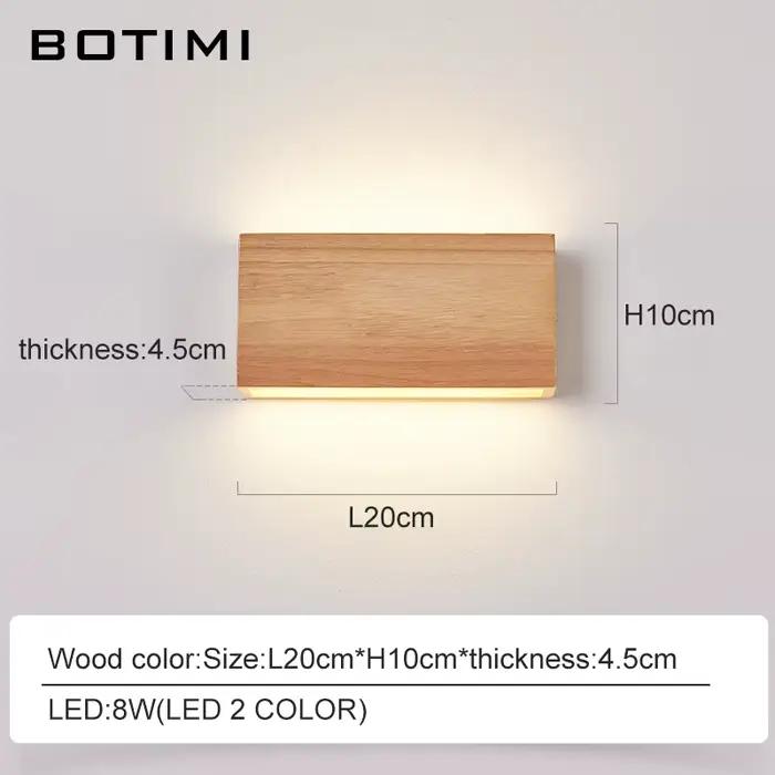 Applique murale LED en bois naturel pour la décoration de la maison, lumière de lecture moderne, écl