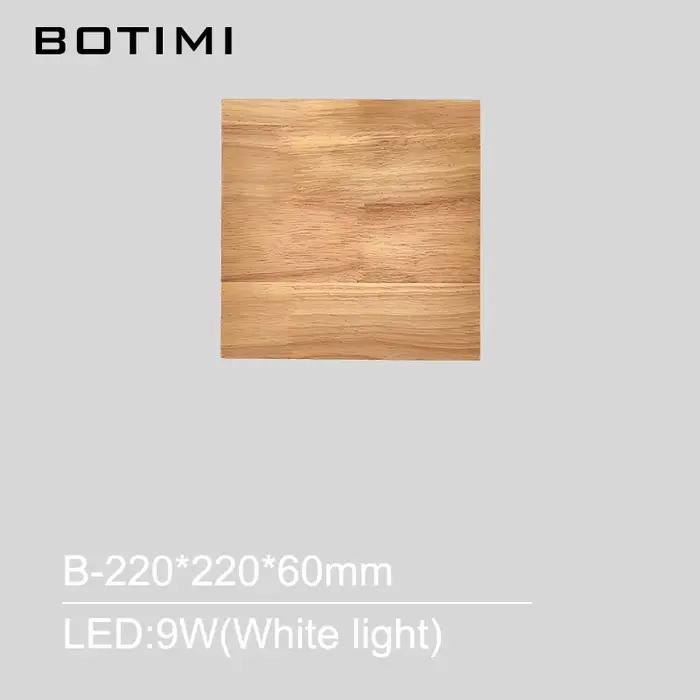 Applique murale carrée en bois naturel, Style nordique, lumière latérale, lumière de chevet rectangu