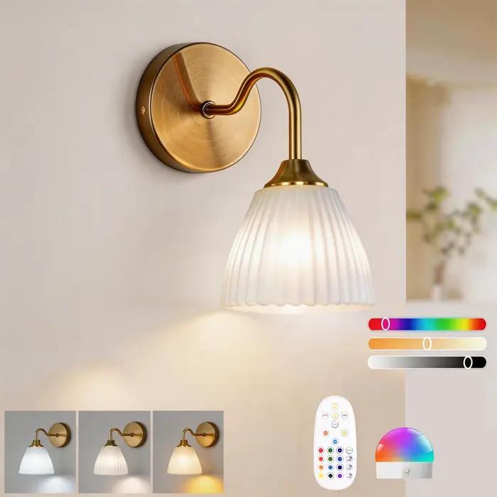 2 pièces/1 pièce de lampe murale à piles, sans câblage, rechargeable et à intensité réglable, équipé