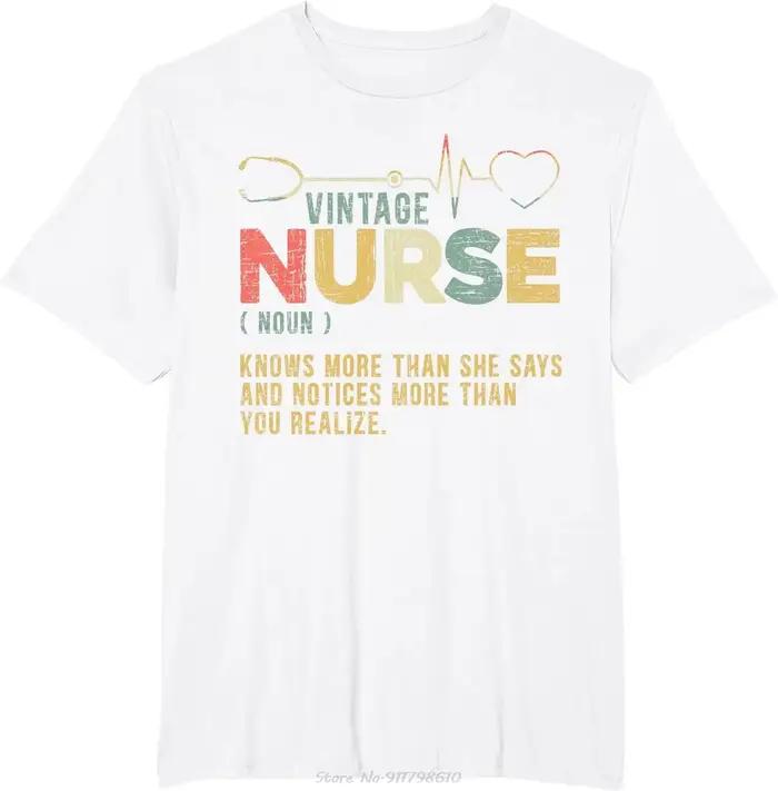 T-Shirt vintage en coton unisexe pour hommes, streetwear, définition d'infirmière, hôpital, médecin,