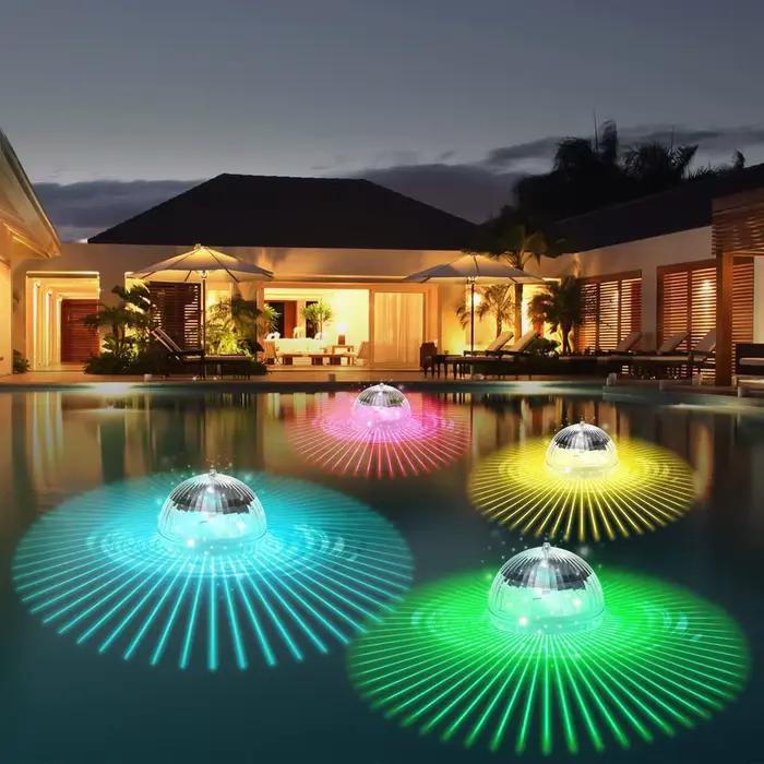 NOUVEAU Lampes solaires flottantes LED pour piscine, boule lumineuse alimentée par panneau solaire, 