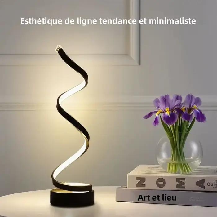 Lampe de table LED à intensité variable en spirale, adaptée au salon, chambre à coucher, bureau, lum