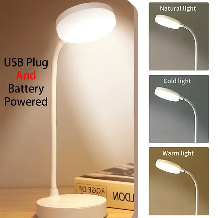 Lampe de Table LED USB, Rechargeable par batterie, 3 niveaux, variable, Portable, tactile, veilleuse
