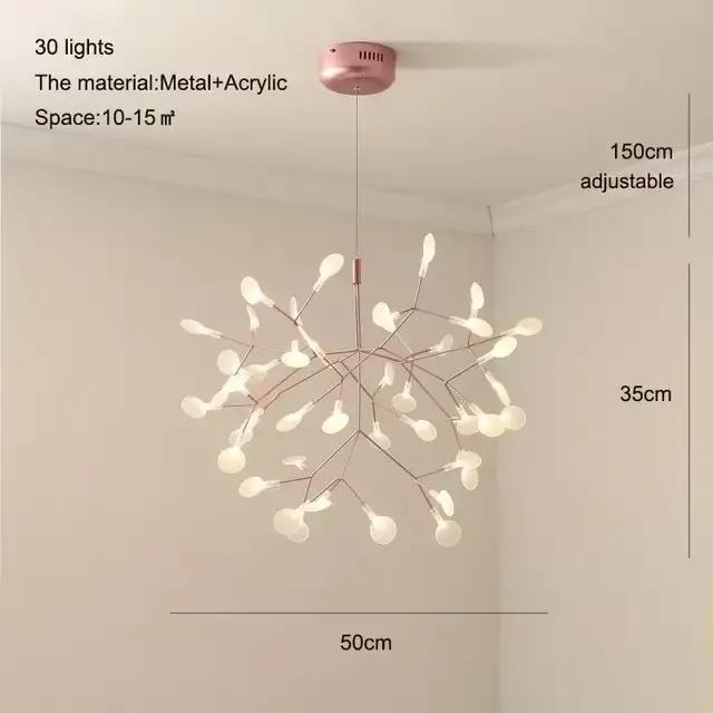 Lampe Firefly, lustre rond, design nordique moderne, luminaire suspendu pour salon, cuisine