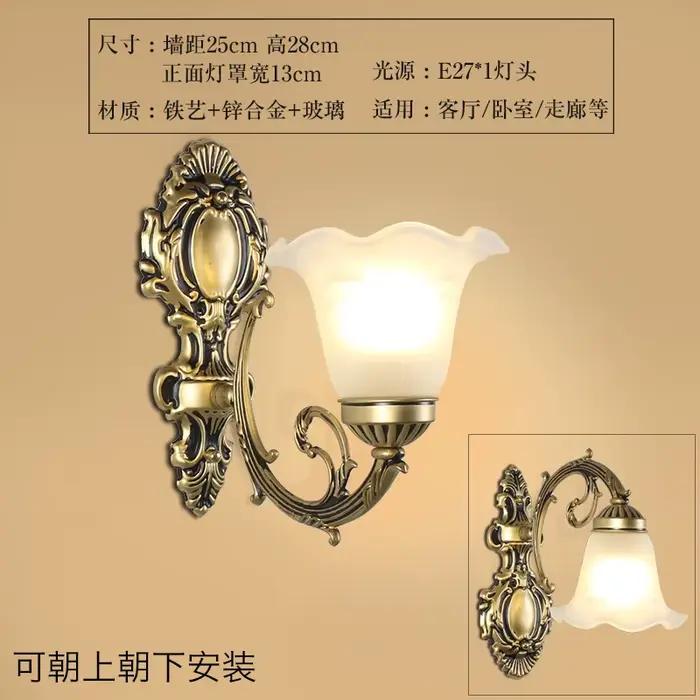 Applique murale européenne rétro mur LED lumière salon maison E27 lampes barre en métal couloir écla