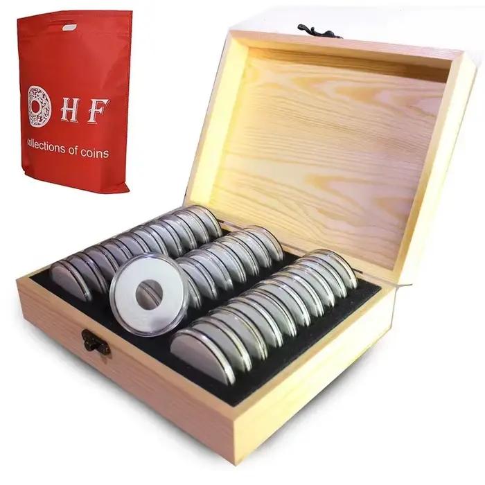 Boîte de rangement pour pièces commémoratives avec coussin de réglage, étui de collection réglable, 