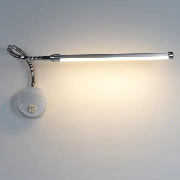 Applique murale LED en aluminium avec interrupteur à bouton, Angle de 360 degrés réglable, idéale po