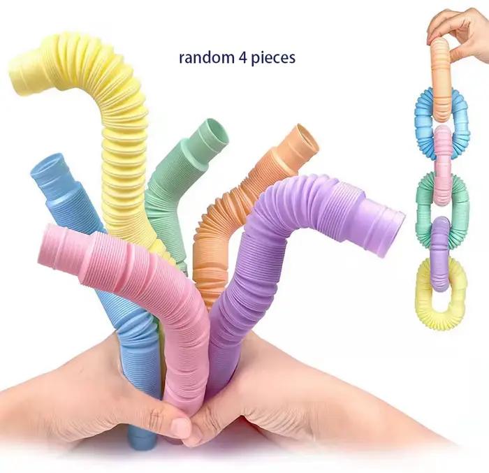Mini jouet sensoriel Pop Tube, coloré, robuste, pour la Construction, jouets éducatifs pour le Stres