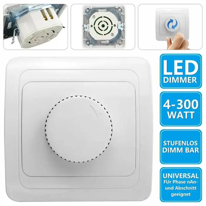 Variateur LED rotatif, contrôleur de luminosité réglable, 230V, 4 à 300W, pour lampes à intensité va