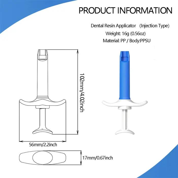 Applicateur de résine dentaire en capsule, seringue d'injection, distributeur, poussoir de résine co